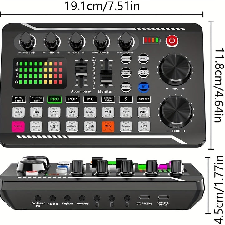 Kit de equipo de podcast, micrófono de condensador BM800 con cable y soporte, mezclador de sonido en vivo profesional F998 para grabar voces/voces en vivo/podcast/juegos en el estudio.