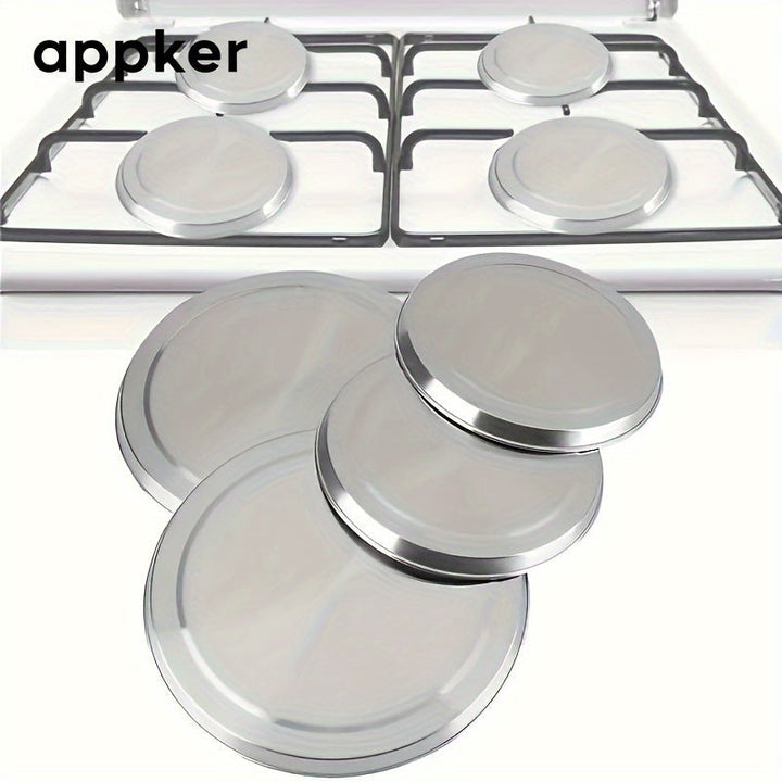 appker, 4 Piezas, Cubiertas De Cocina De Inducción De Acero Inoxidable, Protectores Duraderos Para Estufas De Cocina, Accesorios Para Utensilios De Cocina Para El Hogar, Diseño Creativo