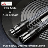 Cable de micrófono XLR de alta resistencia de RIKSOIN con trenzado de nailon, conector masculino a femenino de 4 pines ATX para equipo de audio profesional, compatible con micrófonos/preamplificadores/sistemas de altavoces, incluye cable de red Cat5e, ca