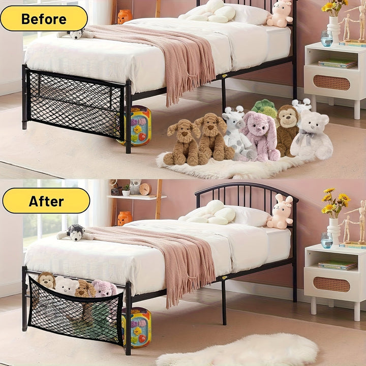 2 Piezas de Red Organizadora para Juguetes de Peluche, Diseño Elástico Montado en Pared con Ajuste, Decoración Hogareña y Almacenamiento de Malla para Muñecas junto a la Cama o Cabecera