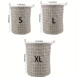 Cesto Redondo Portátil para Ropa, 1 pza Cesto Redondo Portátil para Ropa Sucia, Cesta de Lavandería, Cubo de Almacenamiento