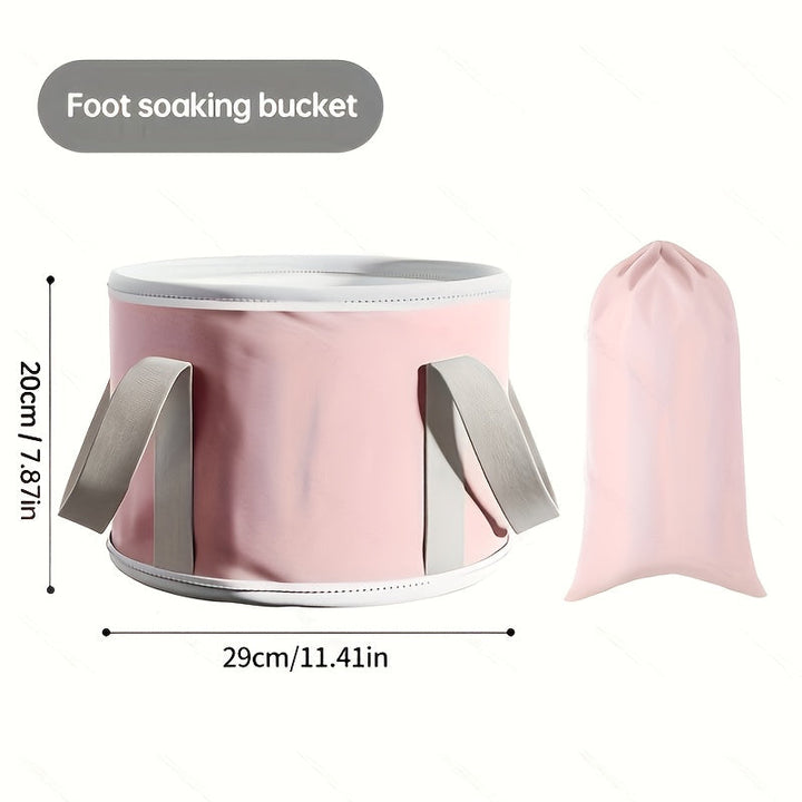 Baño de pies redondo plegable con asa - Tela Oxford rosa, perfecto para la relajación y el bienestar, ideal para Navidad, Halloween, Pascua, Acción de Gracias, Día de la Madre, baño de pies de bienestar | Elegante baño de pies | Baño de pies duradero