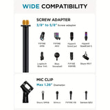 Soporte de Micrófono Profesional Ajustable para Suelo con Conector XLR - Base de Trípode Metálica Resistente, Altura Regulable, Estructura Estable para Transmisiones en Vivo, Canto, Bodas y Eventos al Aire Libre - , Equipo de Audio para Bodas, Diseño Tel