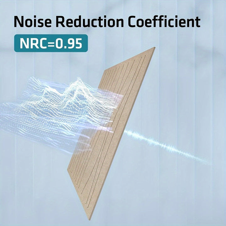 6-Pack Paneles Acústicos SEG DIRECT de Alta Resistencia - Reducción de Ruido y Control de Ecos con Costuras Verticales, Beige, para Cine en Casa, Estudio, Cabina de Grabación - Paredes Profesionales para Tratamiento de Audio, Superficie Texturizada, Dise
