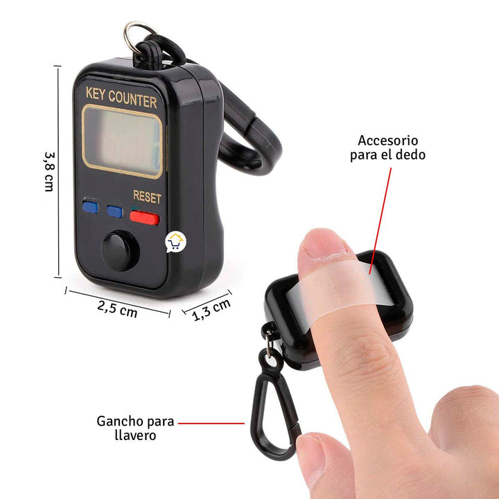 Contador De Personas 6 Dígitos Electrónico Clicker Llavero 215007