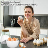 Olla para Huevos al Huevo Poche de 4 Capacidad - Apta para Microondas, Lavavajillas y Anticorrosión con Tapa Roscada y Separador - Vaporera Portátil para Desayunos Rápidos, Viajes en RV y Camping, Libre de Melamina Duradera