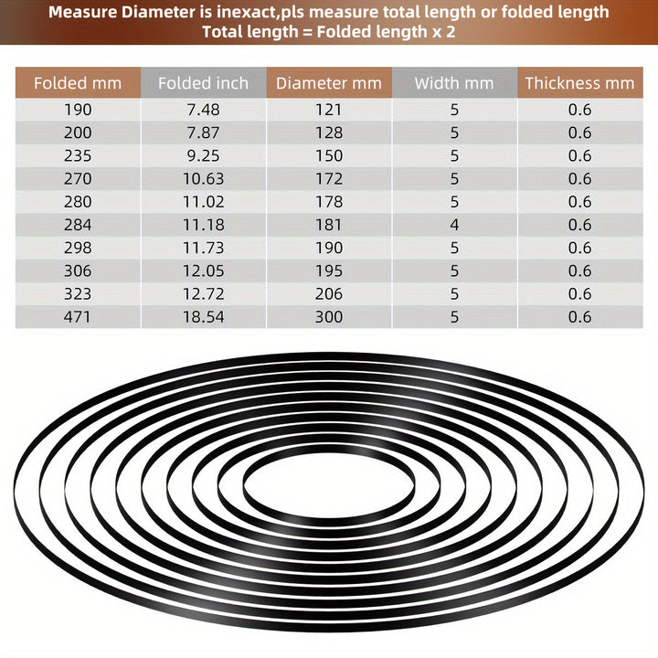 10 unidades de cinturones de goma negra de alta calidad para platos giradiscos - Superficie suave y duradera para reproductores de discos fonográficos, accesorio para platos giradiscos de vinilo | Cinturón de superficie suave | Construcción duradera, acc