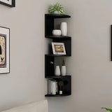 Estantería Flotante de Esquina de 5 Niveles en PVC—Estante de Almacenamiento con Diseño Zigzag de 78.74cm para Sala, Dormitorio y Oficina en Casa, Organizador Montable en Pared Perforado