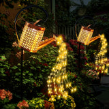 Luz de regadera de agua LED solar, ducha de flores de estrella, lámpara de suelo, adecuada para decoración de jardines al aire libre, luces de paisaje, césped de senderismo, luces de patio, se puede regalar a la familia y amigos -