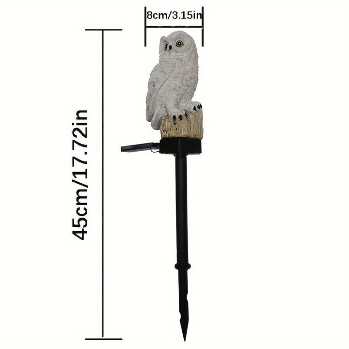 1pc Lámpara de Resina con Forma de Búho con Sensor de Luz Solar para Jardín y Decoración Exterior, Lámpara de Césped para Insertar en el Suelo