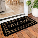 Alfombra de Bienvenida para Puerta 1 pieza, Material de Terciopelo, Base Antideslizante en la Parte Trasera, Adecuada para Puertas de Entrada, Dormitorios, Cocinas y Baños, Tapetes Decorativos Multizona