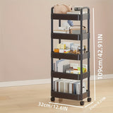 Carro de Almacenamiento con Ruedas de 3/Niveles/4 Niveles/5 Niveles, Organizador de Plástico Duradero, Apto para Baño, Lavandería y Cocina Multiusos, Estante de Fácil Acceso