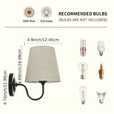 2 piezas de perillas de pared tradicionales de metal con sombreros de luz, perilla semi-englobada desmontable para dormitorio, sala de estar, cocina, pasillo - Conectado a la red eléctrica, instalación fácil, compatible con bombillas E26/E27 (bombillas n