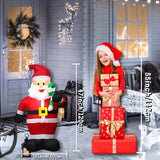 Santa Claus inflable de 121.92 cm con bastón de caramelo, decoración navideña autosoportada, enchufe incluido, para decoración de jardín en fiestas