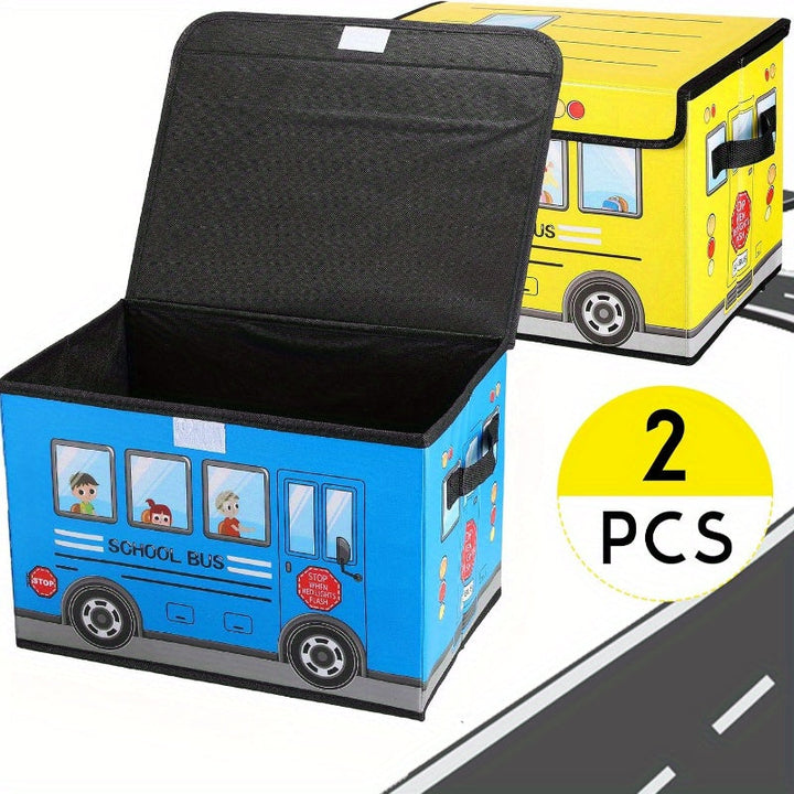 Caja de almacenamiento plegable de coche de dibujos animados creativos 2-Pack, ropa, herramientas y bocadillos listos, experto en almacenamiento de espacio de oficina y dormitorio