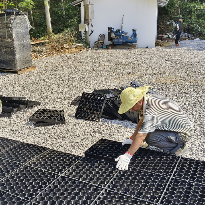 2/5/10/15 piezas de alta resistencia para exteriores, calles, jardines y estacionamientos, rejillas de plástico permeables y de césped, gravilla permeable para estacionamientos y jardines, rejillas de césped, vías de emergencia, patios y RV, alfombras un
