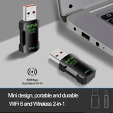 Adaptador WiFi USB - Tarjeta de Red Inalámbrica Dual-Band 2.4GHz/5.8GHz, Velocidad de 900Mbps, 802.11ac WiFi 5, Compatible con Windows 7/8/10/11, Alimentado por USB, para PC, Portátil, Computadora de Escritorio y Tableta - Internet Rápido, Adaptador Wifi