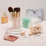 1 Paquete De 4 Piezas, Organizadores De Baño Y Contenedores De Almacenamiento, Frascos De Boticario De Plástico Transparente Con Tapas Para Bola De Algodón, Hisopo De Algodón, Almohadillas Redondas De Algodón, Hilo Dental, De 12 oz, 10 oz