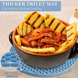 Tapete de Silicona, Trípode de Silicona, Juego de Agarraderas Resistentes al Calor, 2 Tamaños, Almohadilla Antideslizante Multifuncional, Adecuada para Hot Pot, Plato Caliente, Abridor de Botellas, Adecuada para Aislamiento Térmico de Cocina, Soporte par