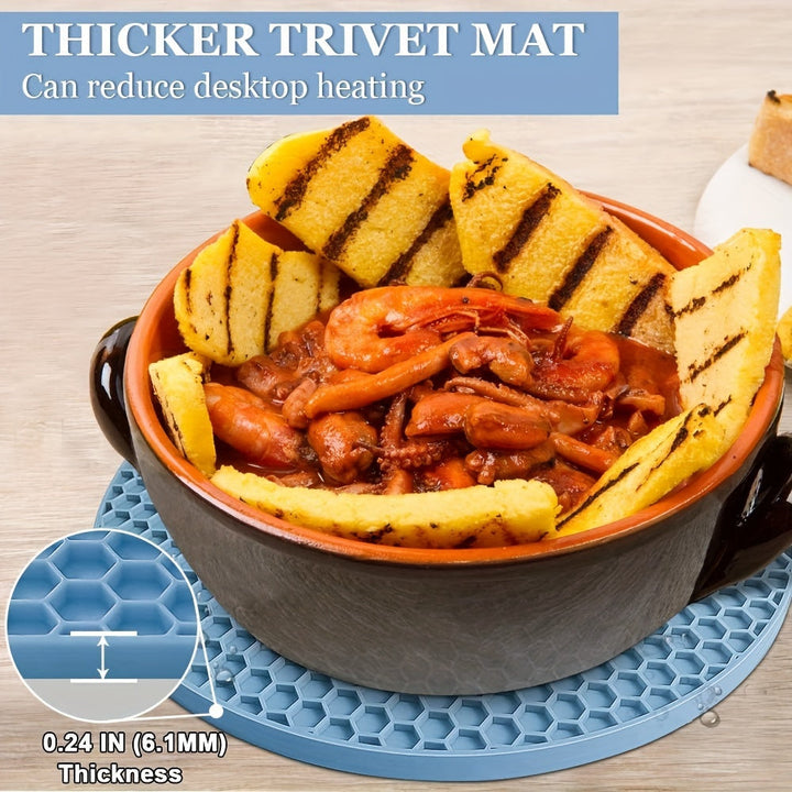Tapete de Silicona, Trípode de Silicona, Juego de Agarraderas Resistentes al Calor, 2 Tamaños, Almohadilla Antideslizante Multifuncional, Adecuada para Hot Pot, Plato Caliente, Abridor de Botellas, Adecuada para Aislamiento Térmico de Cocina, Soporte par