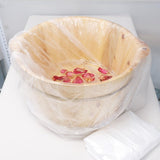 100/20 Bolsas Desechables Estériles Transparentes para Baño de Pies - Forros para Pedicura y Spa en Madera, Sin Necesidad de Electricidad, Cuidado Higiénico de Uñas y Tratamientos Caseros, Material Flexible