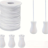 Cuerda trenzada de 100 metros de 1,8 mm con 5 cuentas de madera, adecuada para persianas, cortinas romanas de ventana y decoración de plantas de jardín.