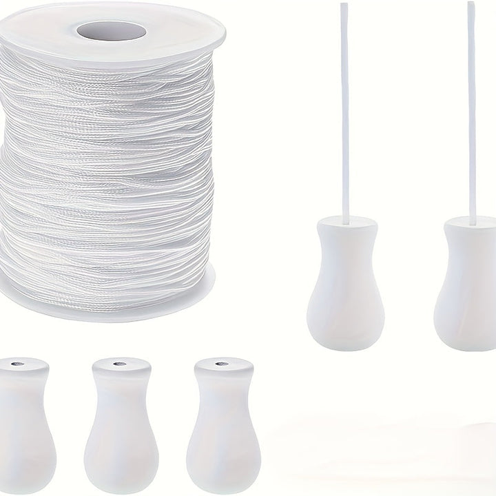 Cuerda trenzada de 100 metros de 1,8 mm con 5 cuentas de madera, adecuada para persianas, cortinas romanas de ventana y decoración de plantas de jardín.