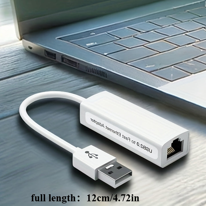 Adaptador de red Ethernet USB 100MB para portátiles y dispositivos USB 2.0 - Compatible con Windows 7 a 11, Vista, todos los Mac OS X y MacOS, transferencia de datos de alta velocidad, configuración fácil, no se requiere instalación, adaptador de red par