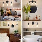 Pack de 3 Lámparas para Baño, Luz Negra para Maquillaje en el Baño, Luz de Pared Moderna para Baño, Luz de Pared Retro, Base E26/E27 para Cocina, Dormitorio, Sala de Estar, Luz de Pared para Baño (Sin Bombillas Incluidas)