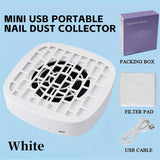 Colector de polvo de uñas, ventilador de vacío compacto para principiantes con fuerte succión, herramienta de pulido de uñas