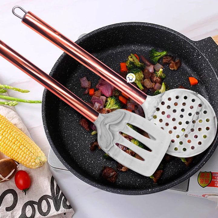 Juego Utensilios Cocina 6 Piezas Silicona Marmolizados COCI94