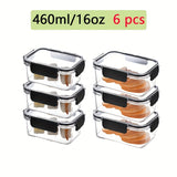 6pcs Cajas de Conservación de Alimentos para Refrigerador, Adecuadas para Nevera, Cocina, Sala de Estar, etc. Gran Capacidad con Sello Transparente Doble Hebilla Fácil de Ver, Ligero y de Alta Calidad