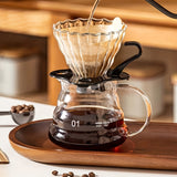 Juego de 2 filtros de café de vidrio artesanales, con jarra resistente al calor y mango cómodo, diseño con patrones para café de calidad de barista, ideal para Navidad, Día del Padre y Día de la Madre