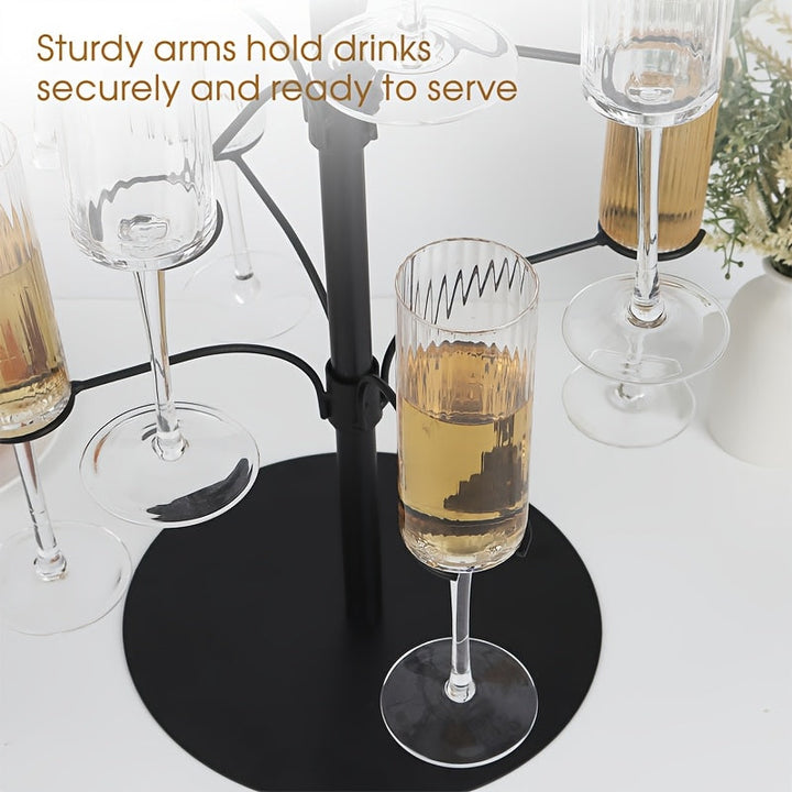 Soporte de vaso de vidrio elegante estilo europeo, estante de vaso de hierro, exhibición de vasos colgados al revés, centro de mesa decorativo para restaurante o establecimiento, soporte de vaso.