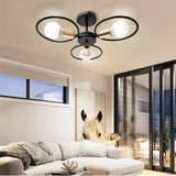 1 pieza de lámpara de techo industrial retro moderna - Montaje semienterrado con 3 bases de bombilla E26, fácil de instalar, adecuada para pasillos, cocinas, dormitorios, salas de estar, villas, hoteles y otros iluminados comerciales (bombillas no inclui