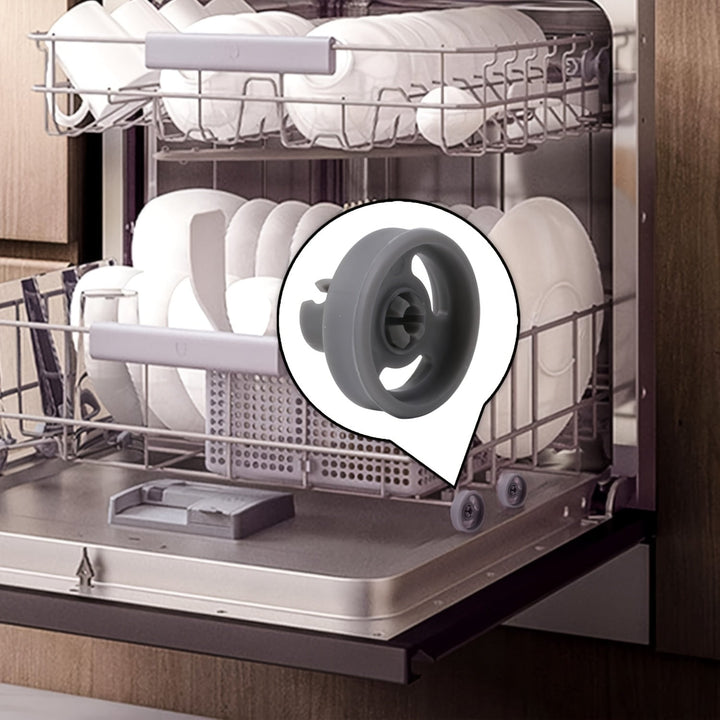 Pack de 4/8 Ruedas de Repuesto para Estante de Lavavajillas - Ruedas Inferiores de Plástico Duradero y Rodante Suave Negras para Reparación de Estantes (WD12X10231, 1263942, AP3994981, PS1481883), Accesorios para Electrodomésticos, Textura Estriada Antid