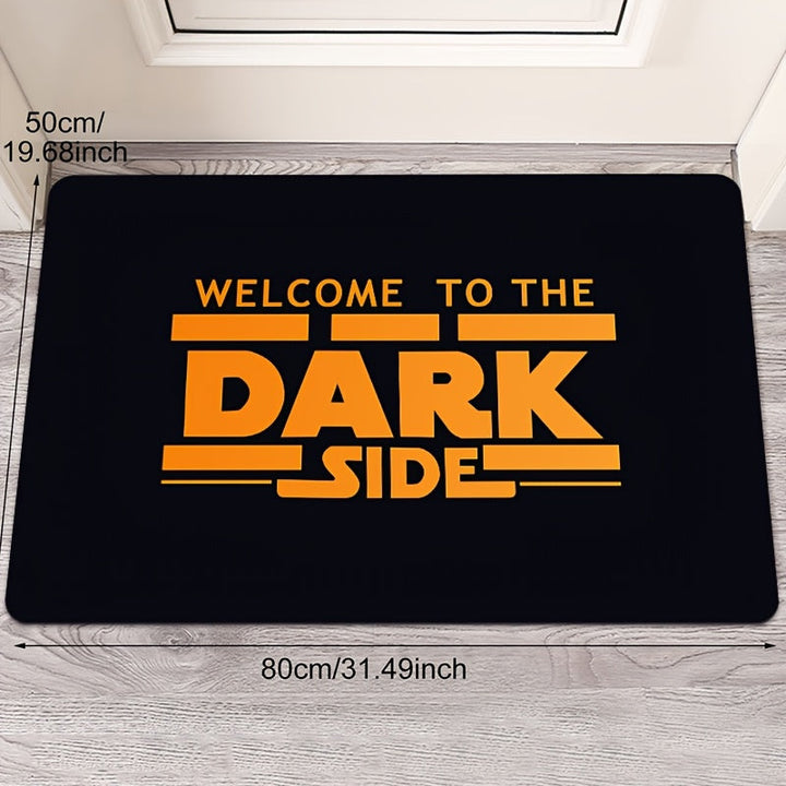 1 alfombra de felpa larga + base de esponja de 1 cm, diseño simple y moderno con estampado de letras OSCURAS, suave y cómoda para lavabo, cuarto de lavado, entrada, comedor, dormitorio, baño, accesorios para baño