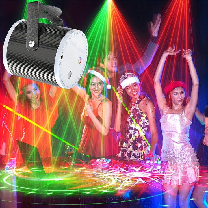 [Luces DJ con voz] Luces DJ con control de voz, iluminación para escenarios pequeños, láser cilíndrico pequeño, ideal para fiestas de cumpleaños, regalos, bandas y estudios de baile