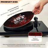 1pc Alfombrilla para Tocadiscos de Pareja Esqueleto, Tapete Mandala Floral para Reducir Estática y Ruido Mejorar Calidad del Sonido con Diseño de Plato para Vinilo