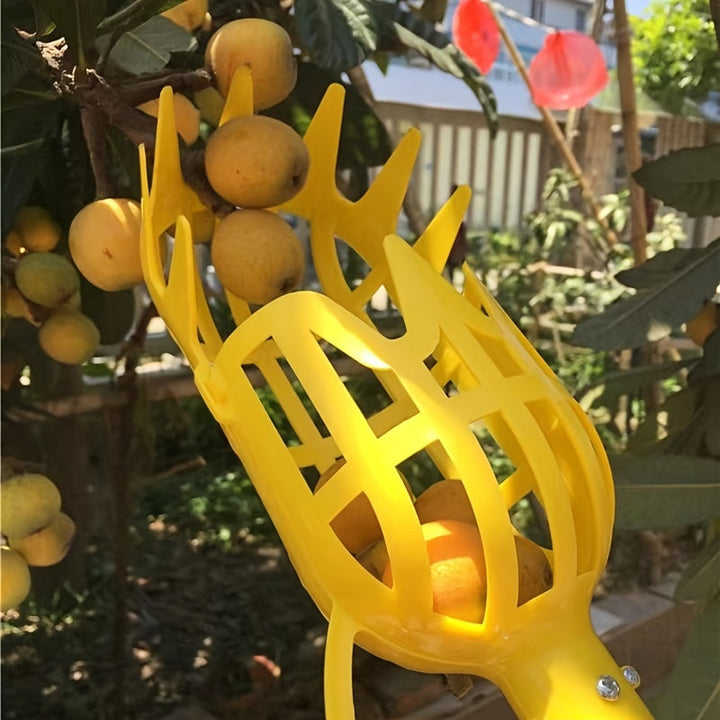Recogedor de Frutas Resistente con Empuñadura Ergonómica - Herramienta Ligera para Cosecha en Jardín, Polipropileno No Tóxico para Huerto, Granja y Hogar - Equipo Manual para Recoger Manzanas, Bayas, Ciruelas y Duraznos - Mango de Recolectora, Construcci