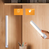 Barra de luces LED inteligente con sensor de movimiento, inalámbrica, recargable, magnética, montaje sin taladro para pared, hogar, auto, clóset, gabinete, dormitorio - brillo ajustable, carga USB, batería de litio, decoración del hogar | Iluminación mod