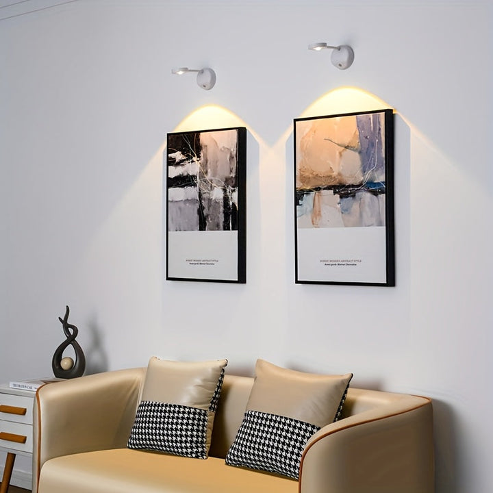 1 pieza de luz de pared LED con sensor de movimiento recargable, inalámbrica, fácil de instalar, perfecta para escaleras, pasillos, salas de estar y dormitorios, control táctil, cuerpo de ABS, luz de sensor de movimiento para interiores.