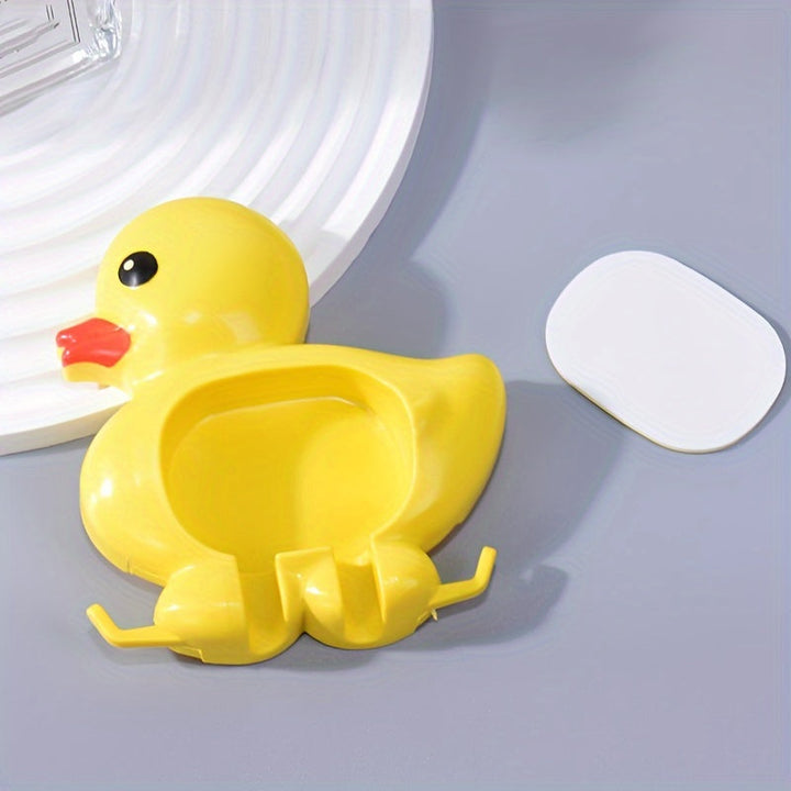 1 ud Adorable Portacepillos de Pared en Forma de Pato Quacky - Impermeable, a Prueba de Polvo, Instalación sin Taladro con Ventosa, Fácil de Limpiar, Ahorra Espacio, Organizador de Baño y Accesorio de Decoración para el Hogar