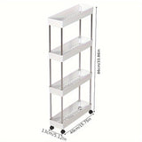 Carro de almacenamiento de cuatro niveles, carrito de varias capas para espacios reducidos - estantería de cocina, carrito de piso, organizador delgado, organizador de varias capas para sala de estar y baño.