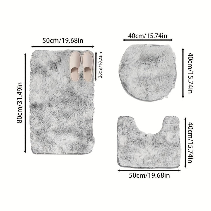 Conjunto de 3 Alfombras Suaves y Acolchadas para Interiores, Alfombra de Lujo Moderna, Absorbente, Antideslizante y Adecuada para Baño, Decoración del Hogar, Tapetes