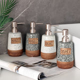 1 dispensador de jabón de cerámica, botellas de bomba de loción artesanales vintage, dispensadores de jabón para cocina y baño, estilo rústico para jabón para platos y jabón de manos, dispensador de loción recargable
