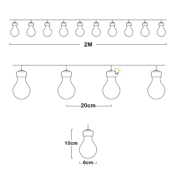 Extensión Bombillos X10 Decoración Navidad Micro Led Luces TX50Q-W