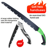 2 Piezas de Sierra de Podar Manual. Sierra Extra Grande para Jardín Exterior, Plegable con Mango Revestido en Goma para un Agarre Cómodo, Ideal para Cortar Ramas Rápidamente, Perfecta para Hombres y Uso Doméstico en la Jardinería. Oferta: Compra Uno y Ll