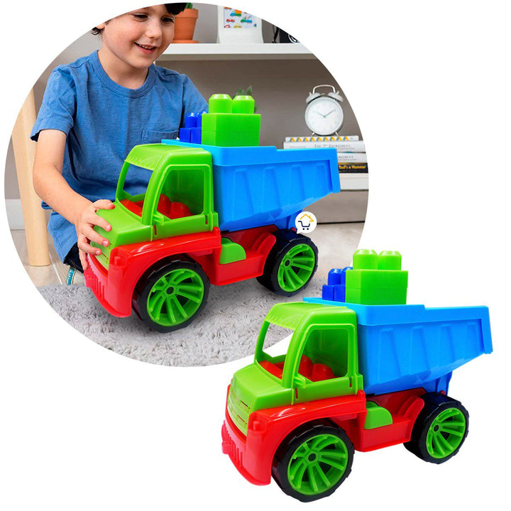 Camión Volqueta Construcción Volco Con bloques Armables Niños PF720