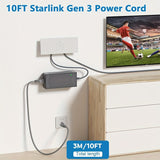 Adaptador de Energía Compatible con Starlink Gen 3, Cargador Starlink Gen 3 57V 3.42A, Adaptador AC a DC para Accesorios Starlink Gen 3, Cable de Alimentación de 3.05 Metros